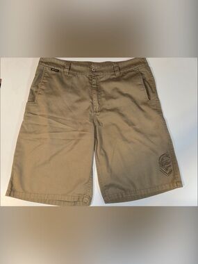 Metal Mulisha Men's Khaki Flat Front Shorts Size 36‎